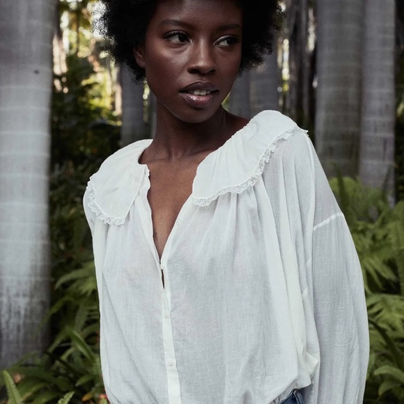 Doen White Ruffled Blouse - Picture 3 of 11